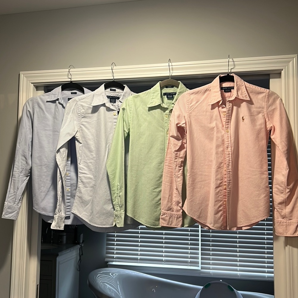 4 Ralph Lauren Slim Fit Button Downs - Size 0